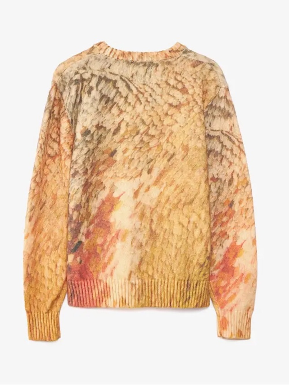 Stussy Men's Multicolor Crewneck Sweater in Yellow and Pink Tones